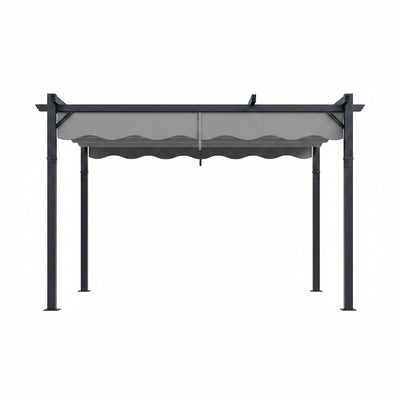 10'X12' Retractable Pergola, Outdoor Pergolas for Patio Covers for Shade and Rain, Aluminum Pergola Canopy Gazebo for Backyard, Deck, Garden