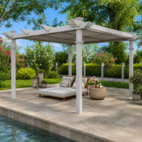 Outdoor Pergola Built for Year-Round Comfort, Adjustable Louver System, Weather-Resistant Vinyl, 12x12 Feet