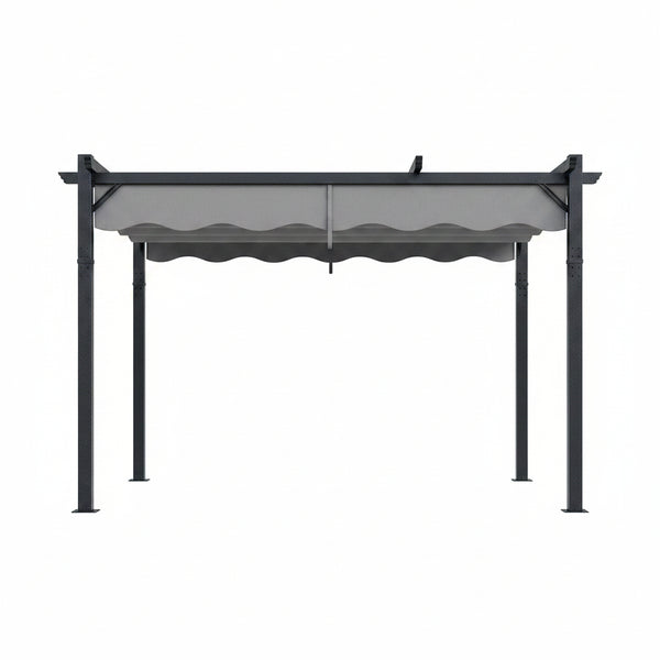 10'X12' Retractable Pergola, Outdoor Pergolas for Patio Covers for Shade and Rain, Aluminum Pergola Canopy Gazebo for Backyard, Deck, Garden