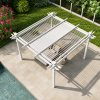 Outdoor Pergola Built for Year-Round Comfort, Adjustable Louver System, Weather-Resistant Vinyl, 12x12 Feet