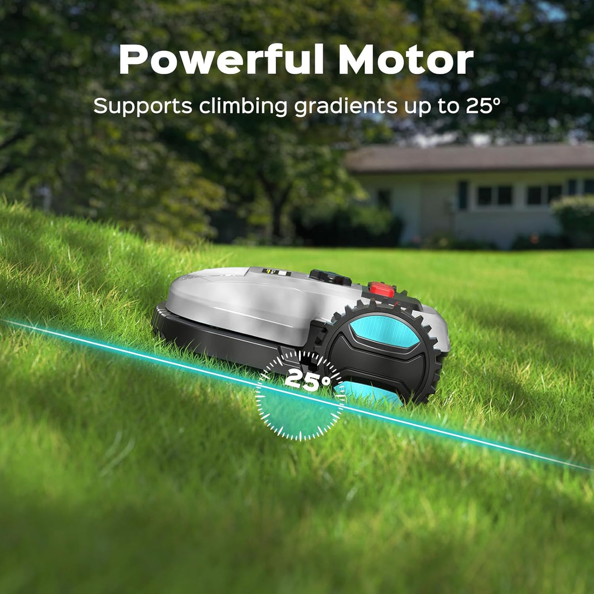 Robot Lawn Mower with App Control – Adjustable Cutting Height, Auto-Charging, Obstacle Detection & Smart Scheduling – Ideal for Lawns up to 1/8 Acre